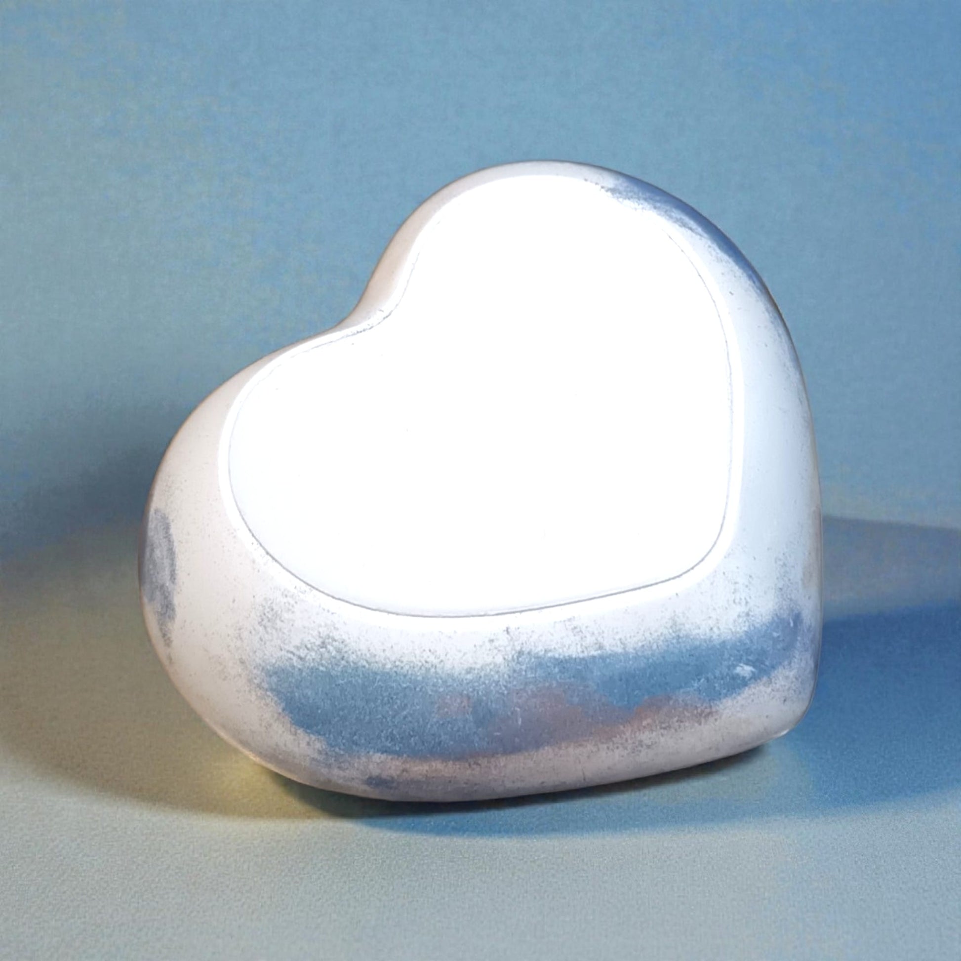 Cuore piccolo decorativo in gesso blu - retro- Armonia Blu